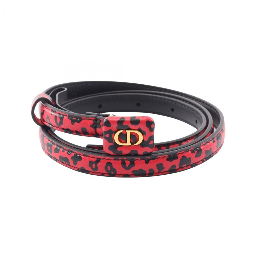Dior Cd Logo Leopard Belt Leather Red #355174D54B